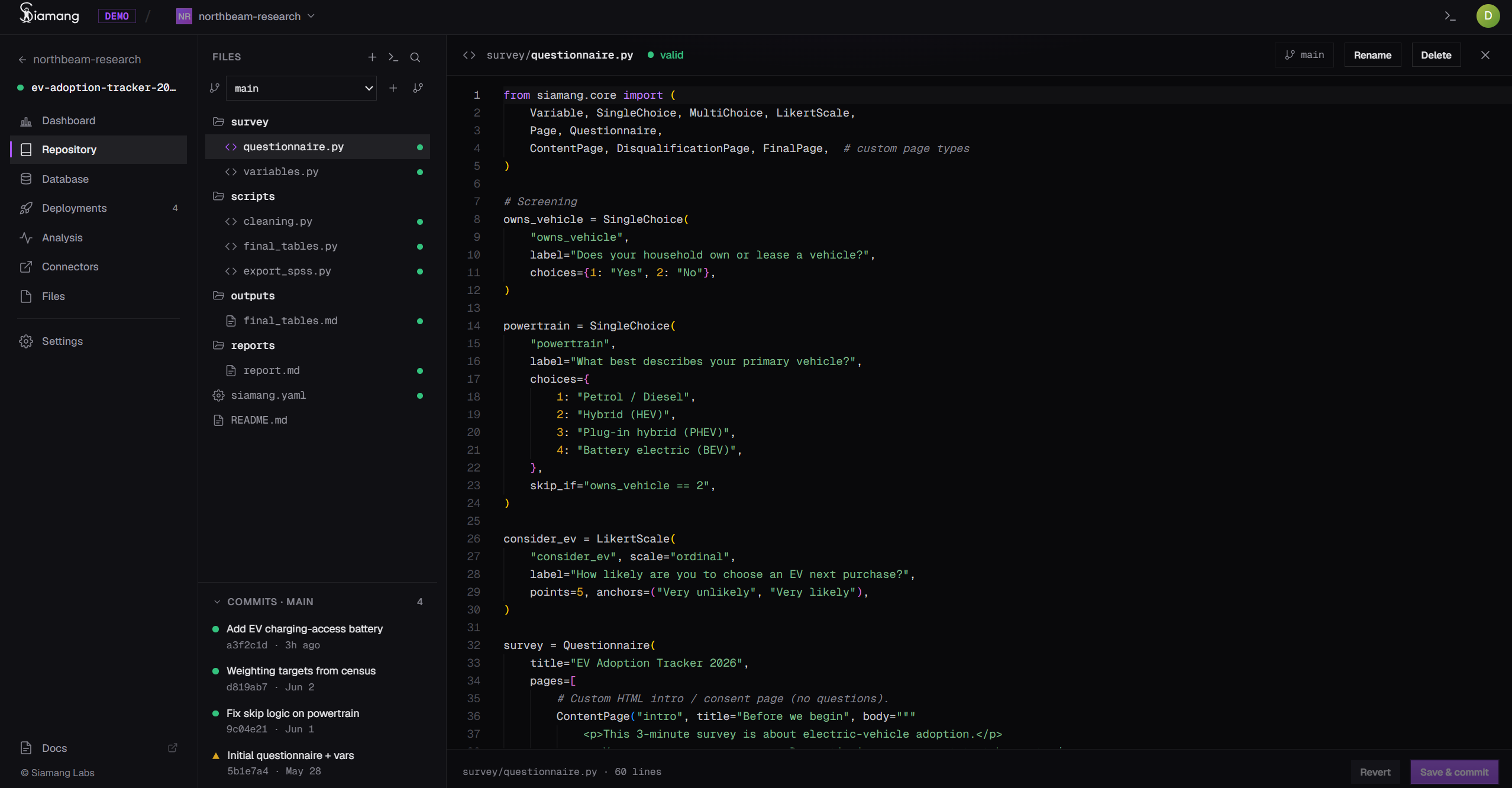 Siamang Cloud repository editor